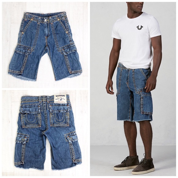 True Religion Men Short Cargo Cut Off 